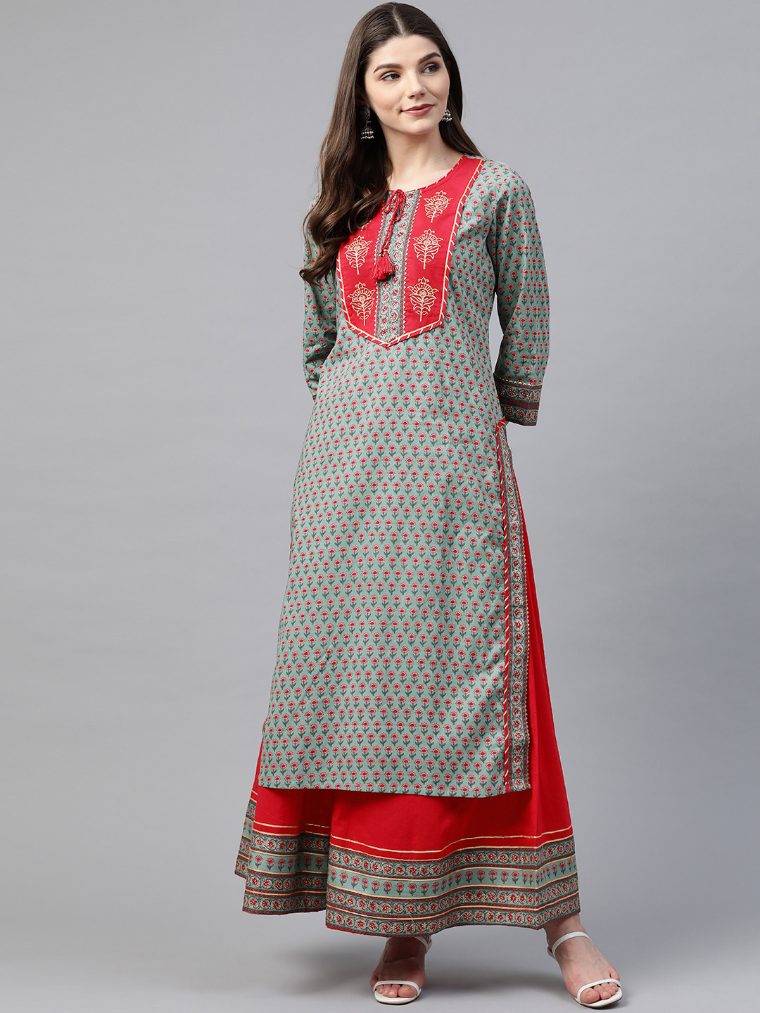 Buy DIVINATION Western Rayon Kurtis for Women Western Touch Printed Kurti  (Light Pink,Large) at Amazon.in